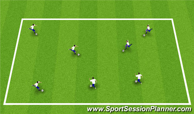 Football/Soccer Session Plan Drill (Colour): Dribbling Warm-Up