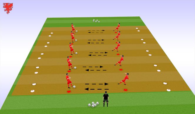 Football/Soccer Session Plan Drill (Colour): Passing