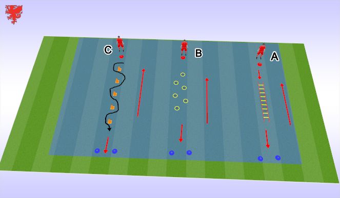 Football/Soccer Session Plan Drill (Colour): SAQ