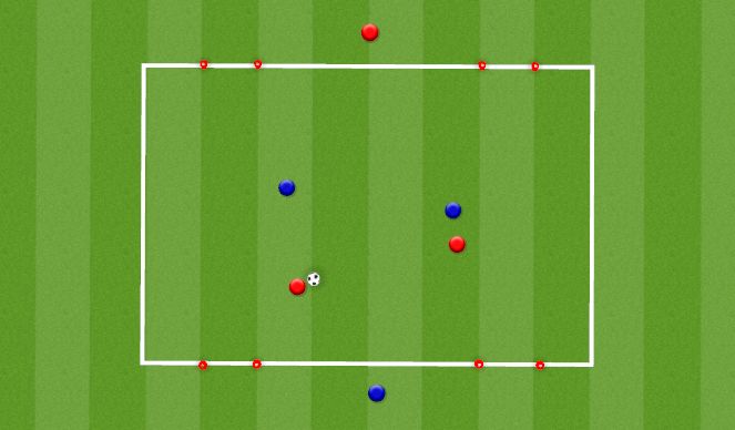 Football/Soccer Session Plan Drill (Colour): 2v2 Pass for Points