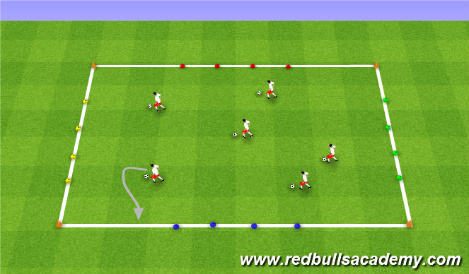 Football/Soccer Session Plan Drill (Colour): Warm-up
