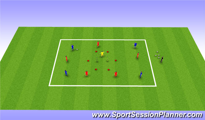 Football/Soccer Session Plan Drill (Colour): Shooting/Switching Play