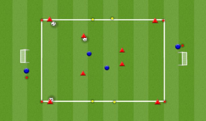 Football/Soccer Session Plan Drill (Colour): 4v2 Mini Game 