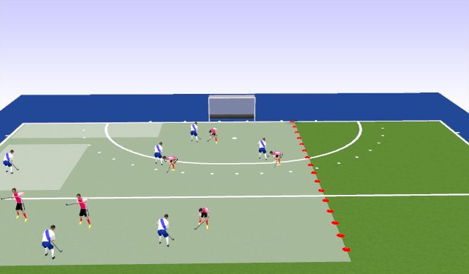 Hockey Session Plan Drill (Colour): baseline gauche
