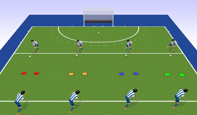 Hockey Session Plan Drill (Colour): Passing Ladder Challenge