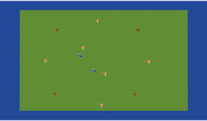 Hockey Session Plan Drill (Colour): 5v1 Rondo