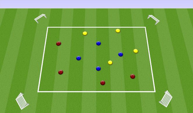 Football/Soccer Session Plan Drill (Colour): 2v1 Teams Game