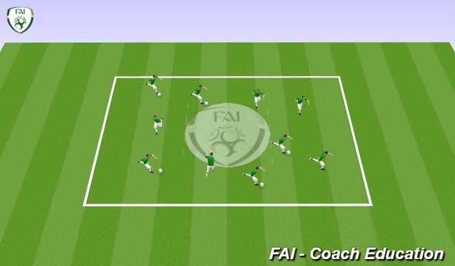 Football/Soccer Session Plan Drill (Colour): Activation (3 mins)