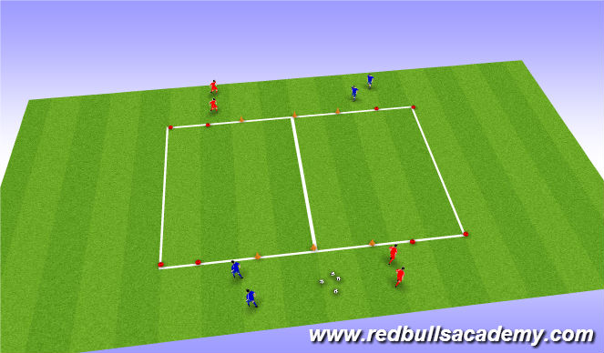 Football/Soccer Session Plan Drill (Colour): 1v1