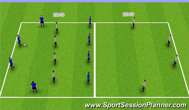 Football/Soccer Session Plan Drill (Colour): 8v4