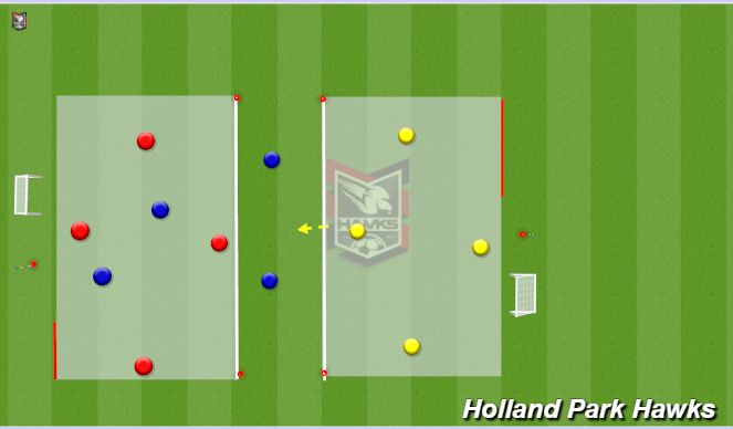 Football/Soccer Session Plan Drill (Colour): BP/transition game