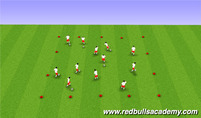 Football/Soccer Session Plan Drill (Colour): Warm Up - Ball Mastery