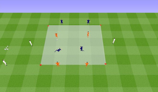 Football/Soccer Session Plan Drill (Colour): Main - 2v2+4(+2)