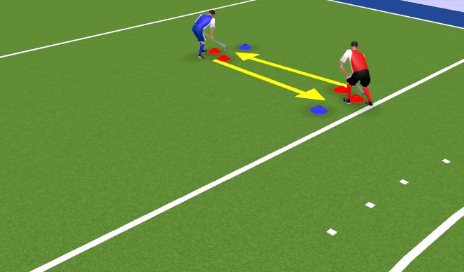 Hockey Session Plan Drill (Colour): Reverse passing/receiving