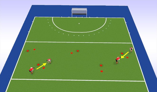 Hockey Session Plan Drill (Colour): Passing through gates