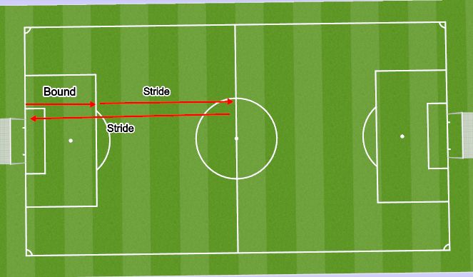 Football/Soccer Session Plan Drill (Colour): Bound Stride Half Pitch