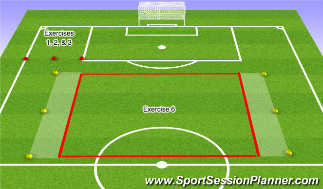 Football/Soccer Session Plan Drill (Colour): Layout and Warm-up