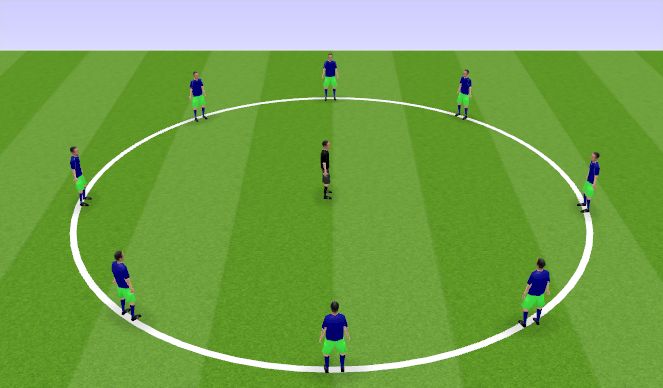 Football/Soccer Session Plan Drill (Colour): 5-Min. Estiramiento/Charla