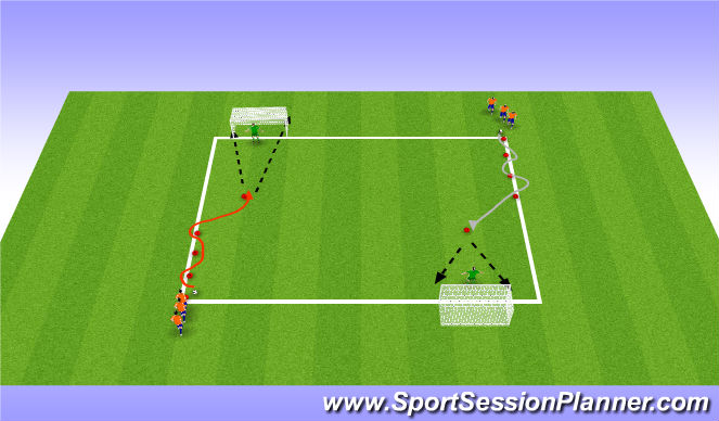 Football/Soccer Session Plan Drill (Colour): Stage 1 Warm Up