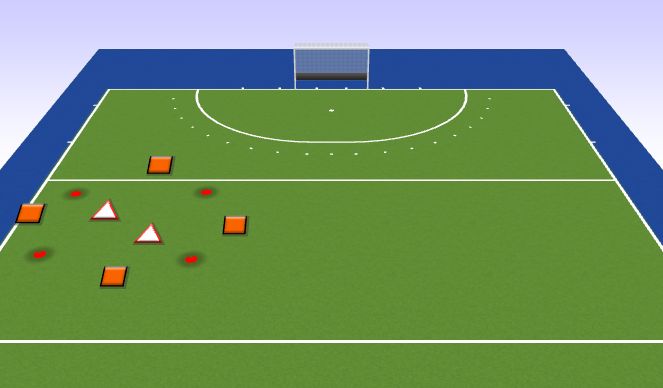 Hockey Session Plan Drill (Colour): Warming up met bal