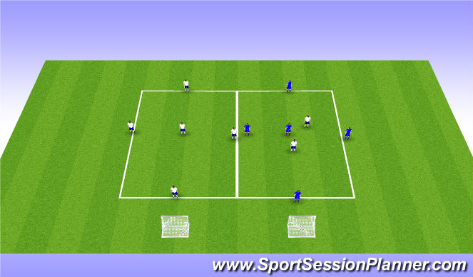 Football/Soccer Session Plan Drill (Colour): 5v2 competition