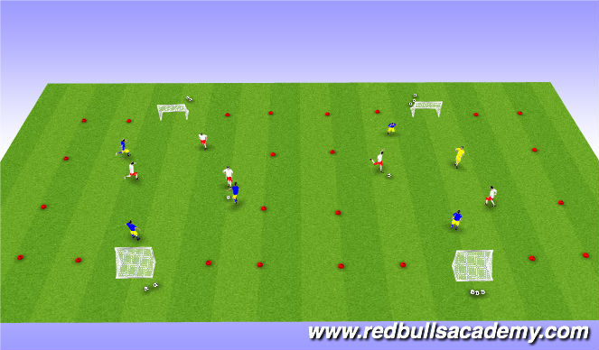 Football/Soccer Session Plan Drill (Colour): Tournament 3v3 or 2v2+1