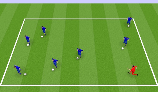 Football/Soccer Session Plan Drill (Colour): Freeze Tag w/ Ball