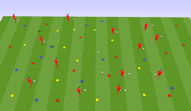 Football/Soccer Session Plan Drill (Colour): Rainbow Road