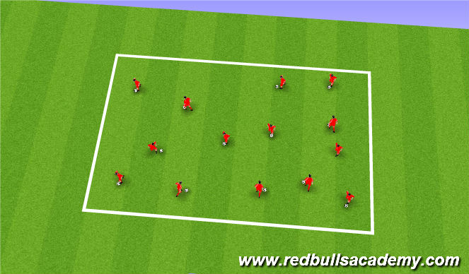 Football/Soccer Session Plan Drill (Colour): Warm up & Ball Mastery