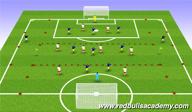 Football/Soccer Session Plan Drill (Colour): Play - 8v8+2