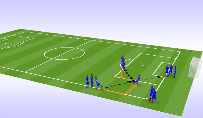 Football/Soccer Session Plan Drill (Colour): Passing Practice / Warm Up