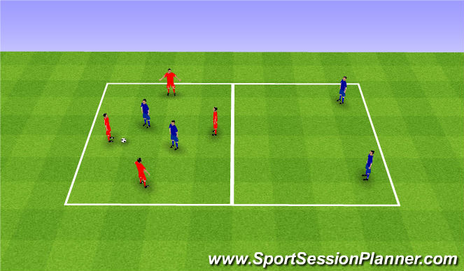 Football/Soccer Session Plan Drill (Colour): Rondo 4v2+2. Dziadek 4v2+2.