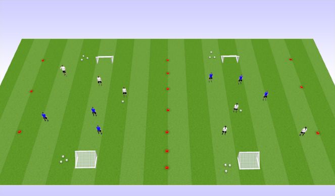 Football/Soccer Session Plan Drill (Colour): SSG's 3v3-4v4