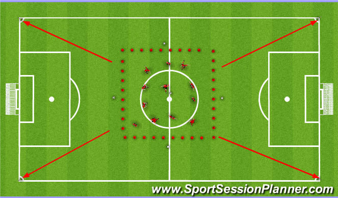 Football/Soccer Session Plan Drill (Colour): Phase 4 Fitness