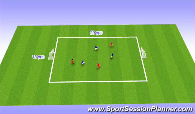 Football/Soccer Session Plan Drill (Colour): Festival game - 3v3