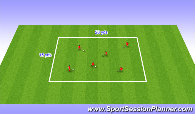 Football/Soccer Session Plan Drill (Colour): Warm up - Dribbling Square