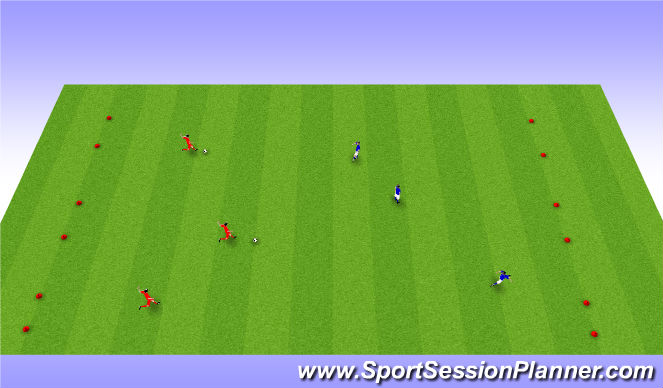 Football/Soccer Session Plan Drill (Colour): Expanded Small Sided Activity - 6 Goal Game
