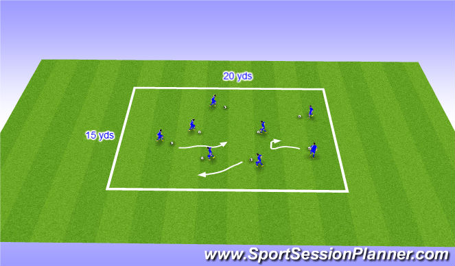 Football/Soccer Session Plan Drill (Colour): Technical unopposed