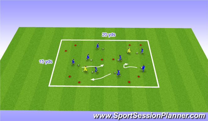Football/Soccer Session Plan Drill (Colour): Technical with pressure