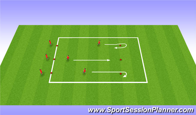 Football/Soccer Session Plan Drill (Colour): Warm up - Cone running