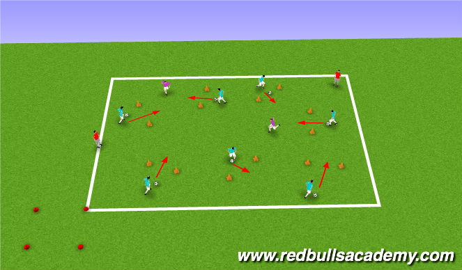 Football/Soccer Session Plan Drill (Colour): Shrek and Donkey vs. Dragon