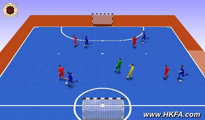 Futsal Session Plan Drill (Colour): Warm up