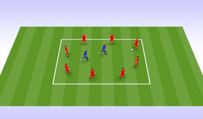 Football/Soccer Session Plan Drill (Colour): Rondo 8v2