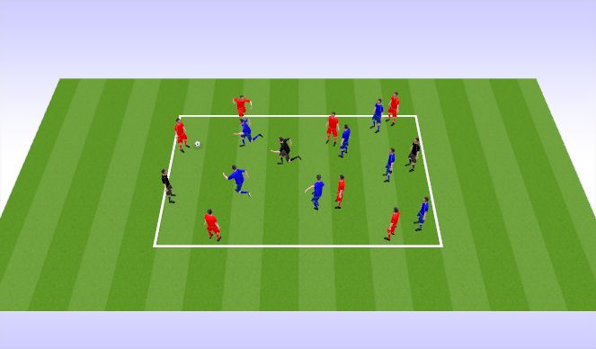 Football/Soccer Session Plan Drill (Colour): PP 7v7+3