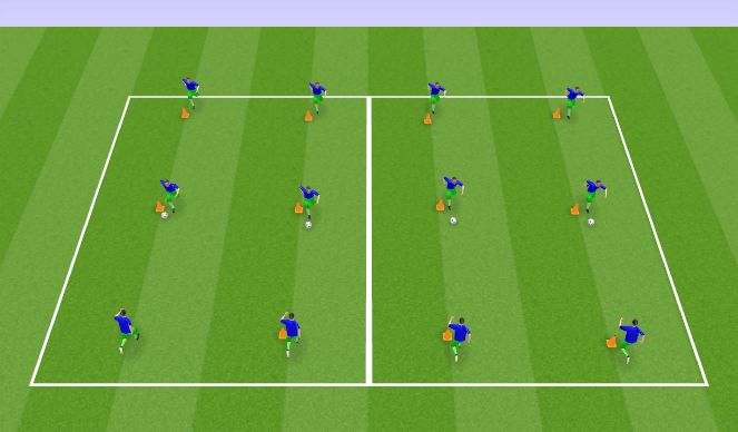 Football/Soccer Session Plan Drill (Colour): Pase-Recepcion-Conduccion