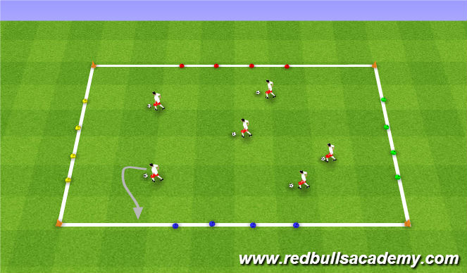 Football/Soccer Session Plan Drill (Colour): Warm-up