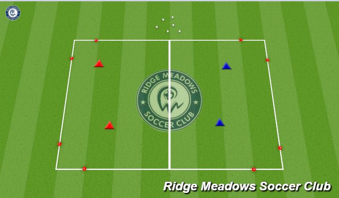 Football/Soccer Session Plan Drill (Colour): 2v2 Dribble Across Half
