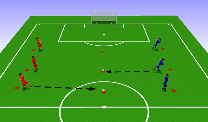 Football/Soccer Session Plan Drill (Colour): Heads up passing