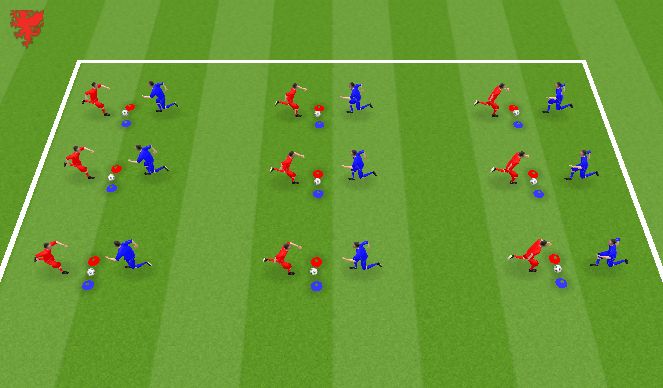 Football/Soccer Session Plan Drill (Colour): Activation Warm Up