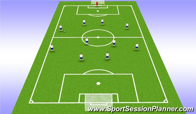 Football/Soccer Session Plan Drill (Colour): Ball Wide on Outside Back